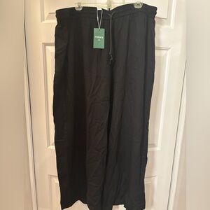 HALARA Black Wide-Leg Pants with Pockets